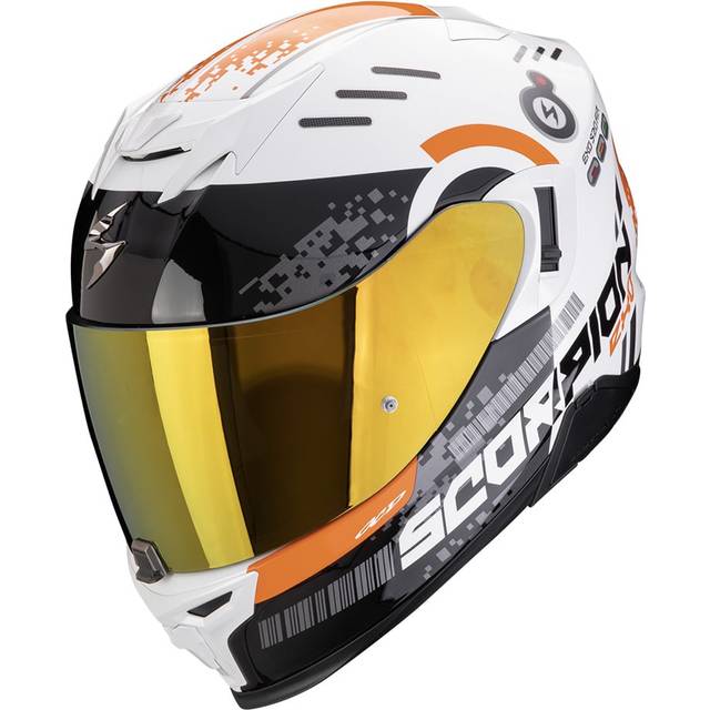 Scorpion EXO-520 Evo Air Titan, full face helmet , color: White/Orange/Black , size: L