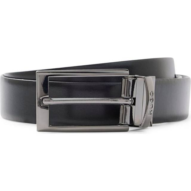 HUGO for man. 50307803 Elvio Leather Belt black (110 cm), Casual