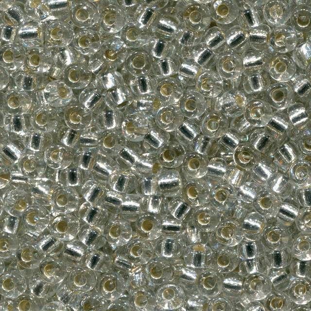 Miyuki Round Seed Bead Size 6/0 20g-Tube Silver Lined Crystal