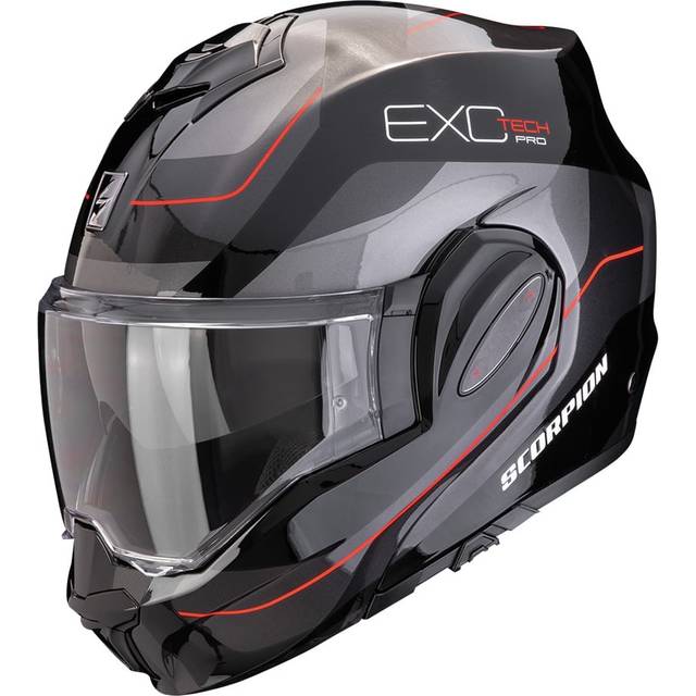 Scorpion EXO-Tech Evo Pro Commuta, modular helmet , color: Black/Silver/Red , size: XL