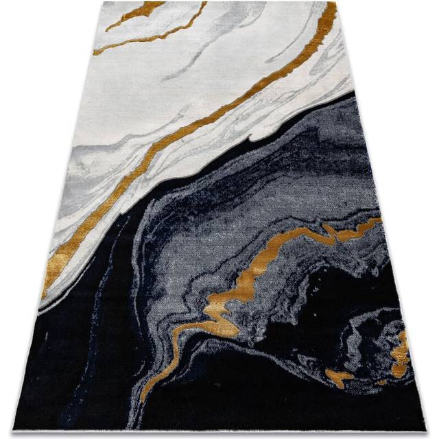 Exclusive emerald Carpet 1017 glamour, stylish marble navy / gold blue 160x220 cm