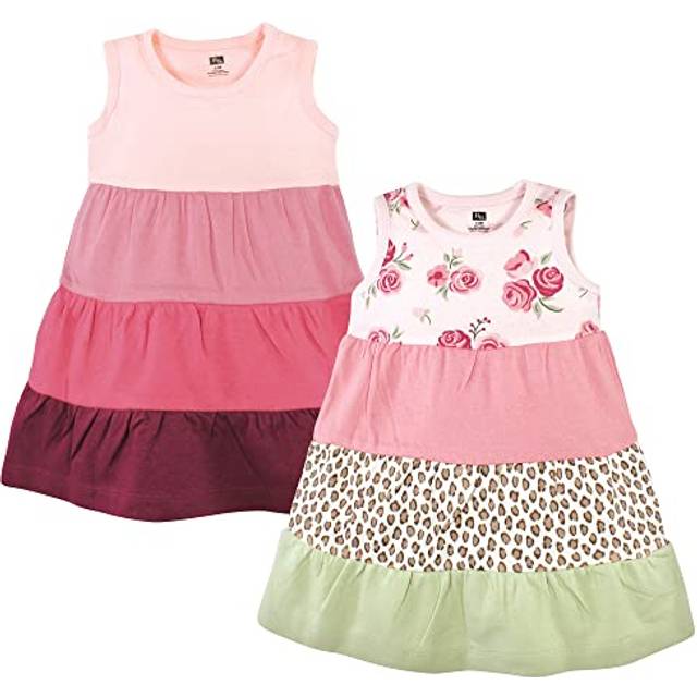 Hudson Baby baby girls Hudson Cotton Dresses  Blush Rose Leopard  0-3 Months Casual Dress  Blush Rose Leopard  3 Months US