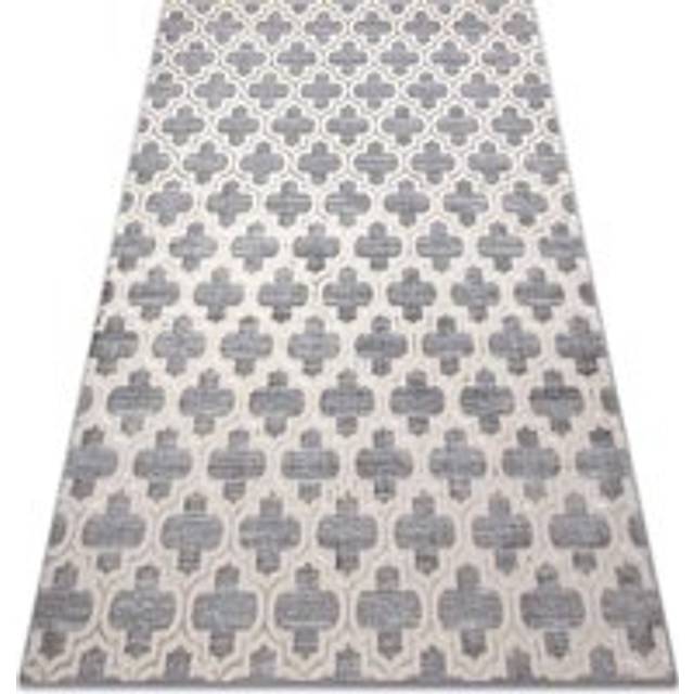Rugsx - Carpet core W6764 Trellis - structural, two levels of fleece, grey / cream grey 80x150 cm