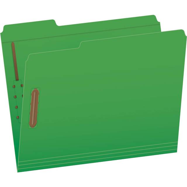 Pendaflex Fastener Folders  2 Fasteners  Letter Size  Green  1/3 Cut Tabs in Left  Right  Center Positions  50 per Box (22140GW)