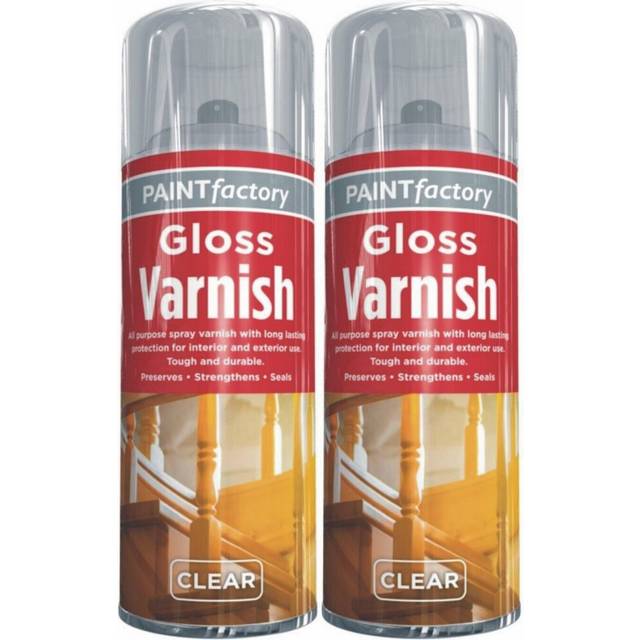 2 x 400ML Gloss Varnish Spray for Interior & Exterior Glossy Finish