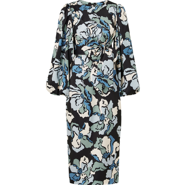 By Malina - Klänning Serina Wrap Detailed Satin Midi Dress - Blå