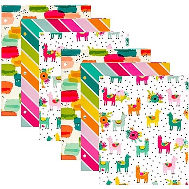 Pukka Pad  Carpe Diem Colour Wash Folders - 6 Pack of Pocket Portfolios with 3 Hole-Punches for Standard Ring Biners - Measures 11.75 x 9.5inches - Co