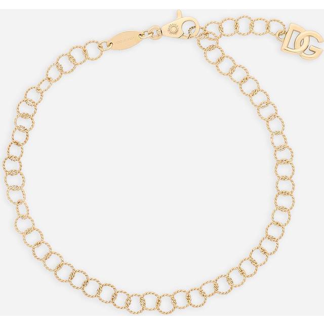 Dolce & Gabbana Rainbow Alphabet Twisted Wire Chain Bracelet In Yellow Gold 18kt - Woman Bracelets Gold Gold Onesize