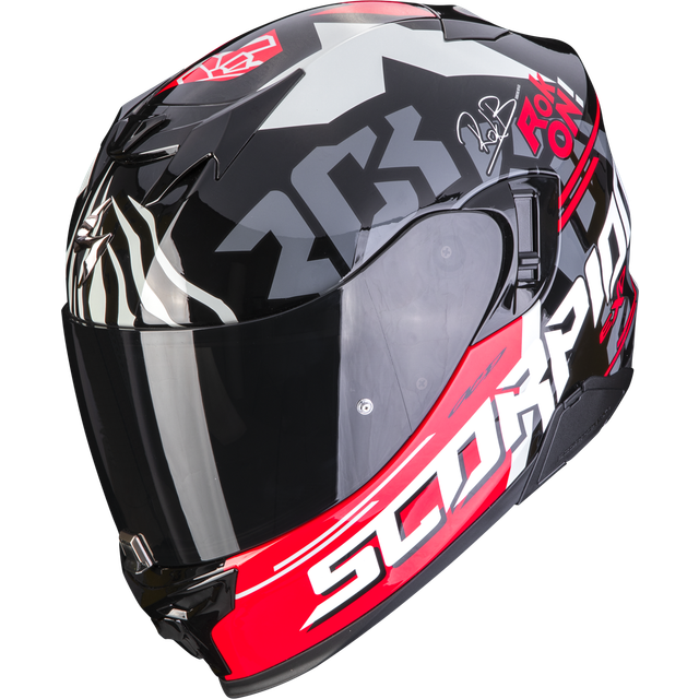 Scorpion EXO-520 Evo Air Rok Bagoros, full face helmet , color: Black/Red/Grey , size: XXL