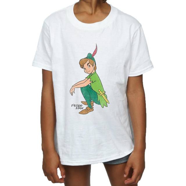 (7-8 Years, White) Peter Pan Girls Classic Cotton T-Shirt