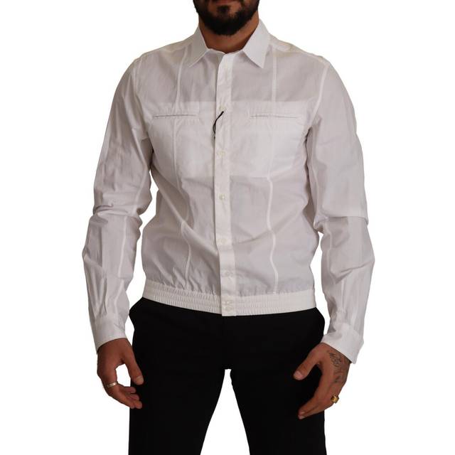 Dolce & Gabbana White Cotton Button Down  Collared Shirt - IT41 | L