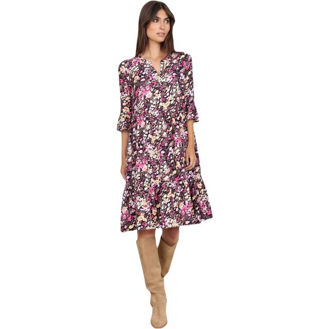 soyaconcept Sckarelia 3 Dam Maxiklänningar Stl. M - Från Magasin - 4505c Fuchsia Rose Combi (M)