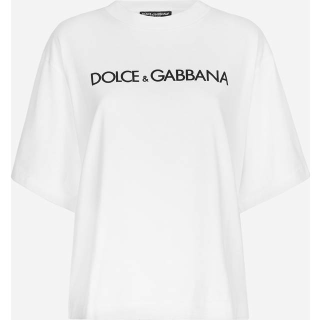 White Boxy T-shirt With Logo - XS