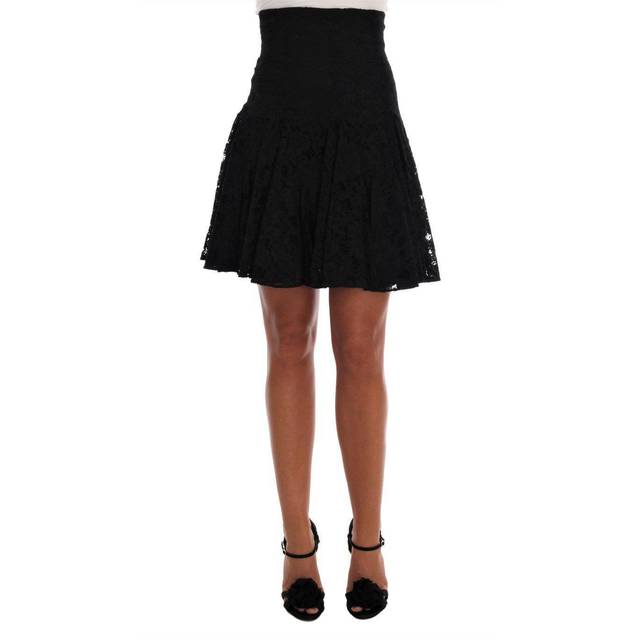 Dolce & Gabbana Black Floral Cutout Lace A-Line Skirt - IT36 | XS (IT36 | XS)