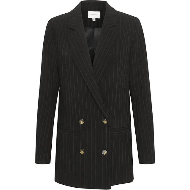 Gestuz, Jacka, Dam, 2Xl, Polyester, Randig Blazer - black (2XL)