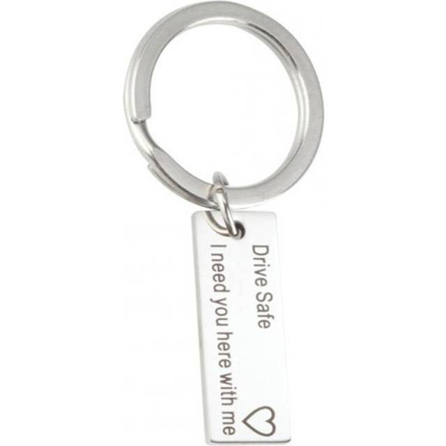 4PC Funny Sweet Drive Safe I Need You Here with Me Letters Keychain Pendant for Key Decoration  - 9*28MM  Keychain