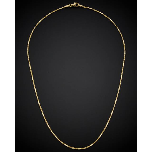 14K Italian Gold Diamond Cut Bar & Link Necklace