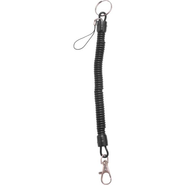 Lobster Clasp Black Spring Stretchy Coil Cord Strap Keychain Key Chain Rope