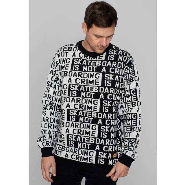 Santa Cruz - Not A Crime Black/White - Pullover - black - S - 55% Polyacrylic, 45% Cotton
