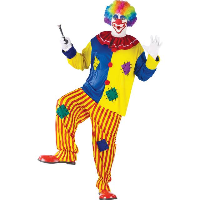 Plus Size Three Ring Clown Adult Costume | Clown Costumes - Blue&#47;Multi&#47;Yellow (PL)