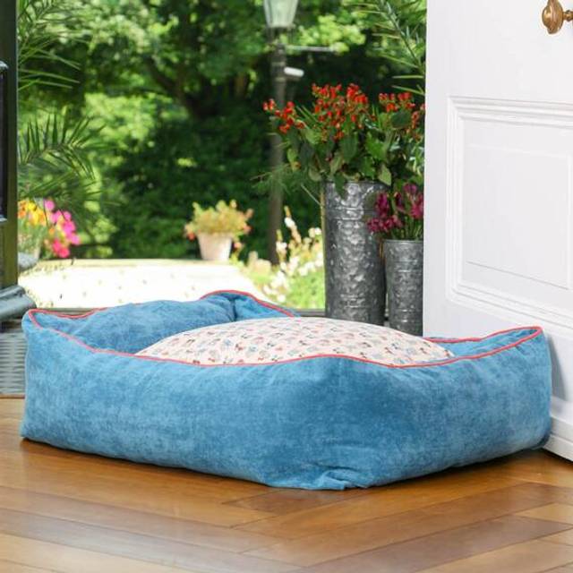 Patterned Anti Anxiety Dog Bed Medium Large - Blue