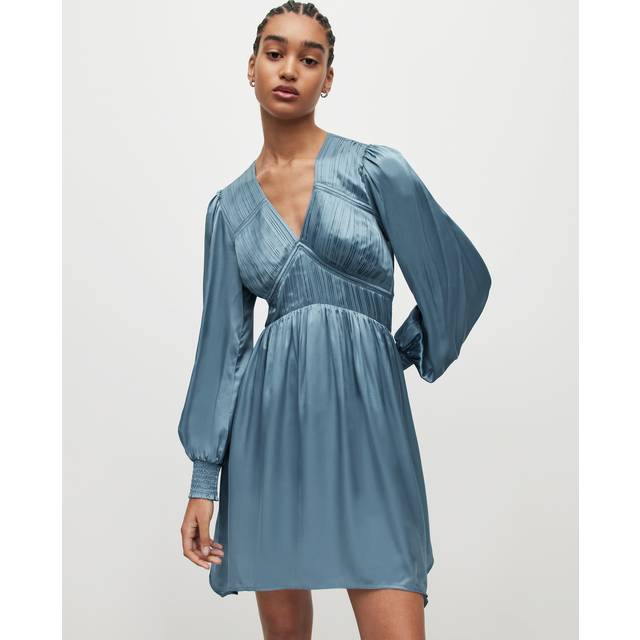 AllSaints Esta Silk-Blend Mini Dress