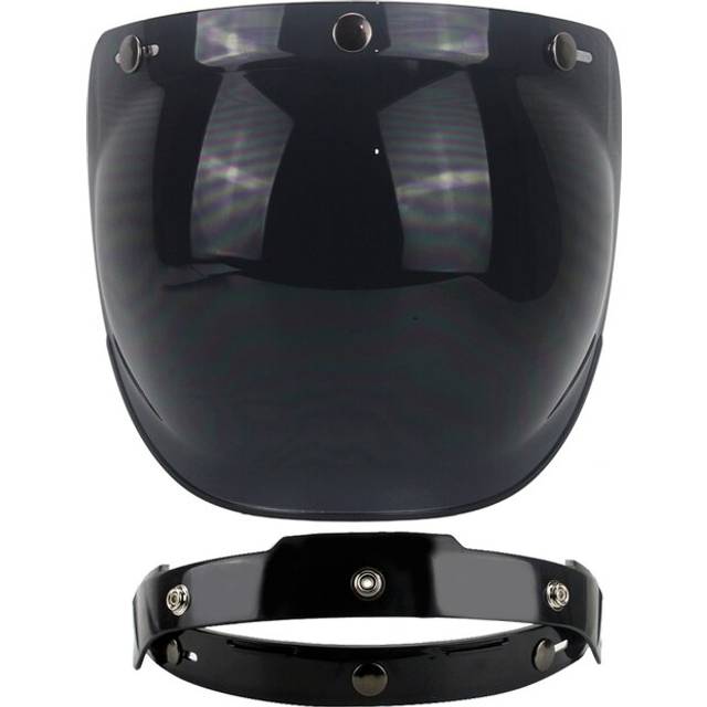 (B5) 3-snap open face helmet visor vintage retro motorcycle helmet bubble shield