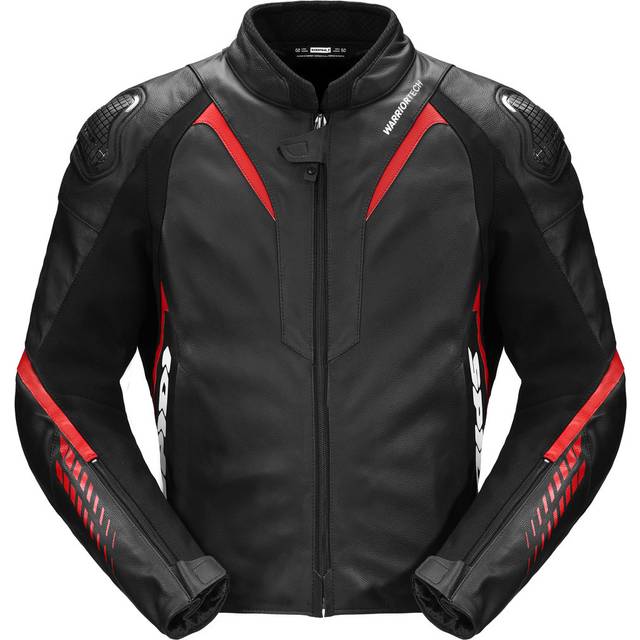 Spidi NKD-1, leather/textile jacket , color: Black/Red , size: 46