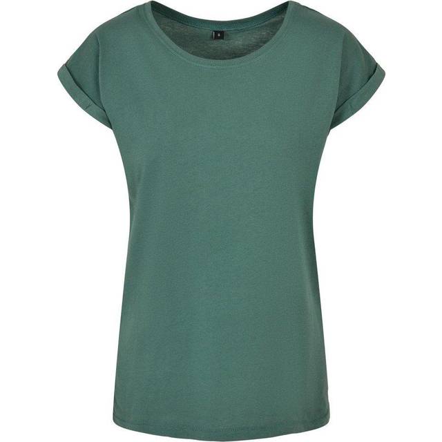 (4XL, Pale Leaf) Build Your Brand Womens/Ladies Extended Shoulder T-Shirt