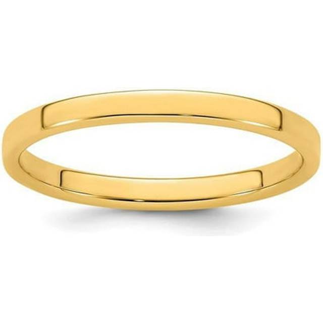 Quality Gold FLL020-9 14K Yellow Gold 2 mm LTW Flat Band, Size 9