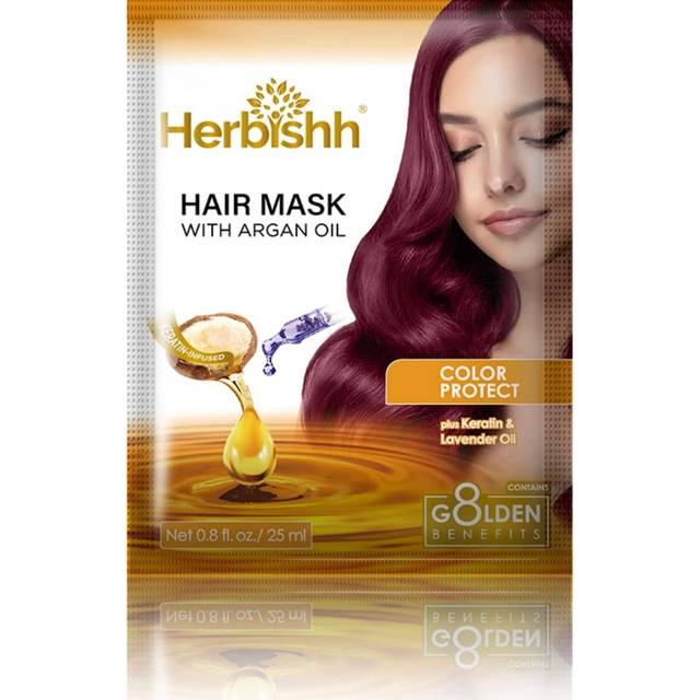 Herbishh Argan Hair Mask-Deep Conditioning & Hydration For Healthier Looking Hair-25gm for very Dry  Weak  Stressed Out Hair  No Sulphates  No Paraben