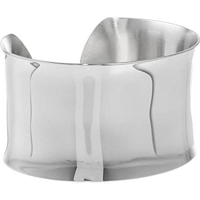 Lavari Jewelers 1.5 Inches Wide Open Plain Cuff Bangle Bracelet for Women I 6.75 Inches Long Bracelet I Stainless Steel Bangle for Her I Wide Bracelet