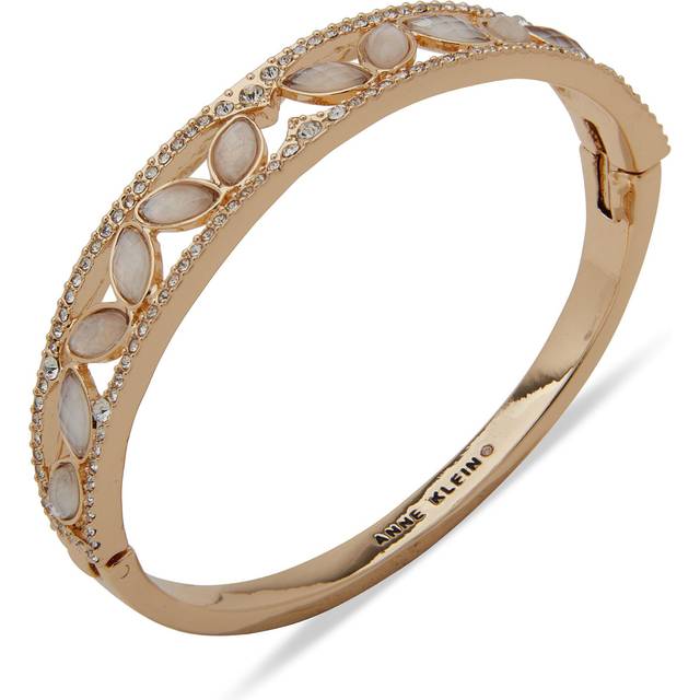 Anne Klein Women's Hinge Navettes Bracelet in Gift Box in Gold Tone size 2.25"