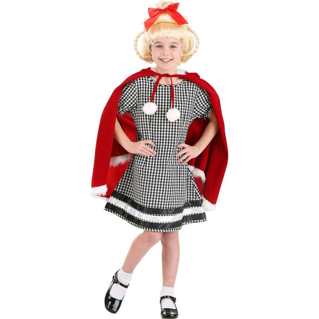 Dr. Seuss Cindy Lou Who Dress Costume for Girls | How the Grinch Stole Christmas Costumes - Black&#47;Red&#47;White (M)