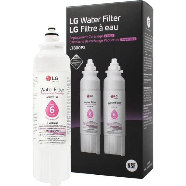LG LT800P2 6-Month / 200 Gallon Refrigerator Replacement Water Filter  2 Count (Pack of 1)  White