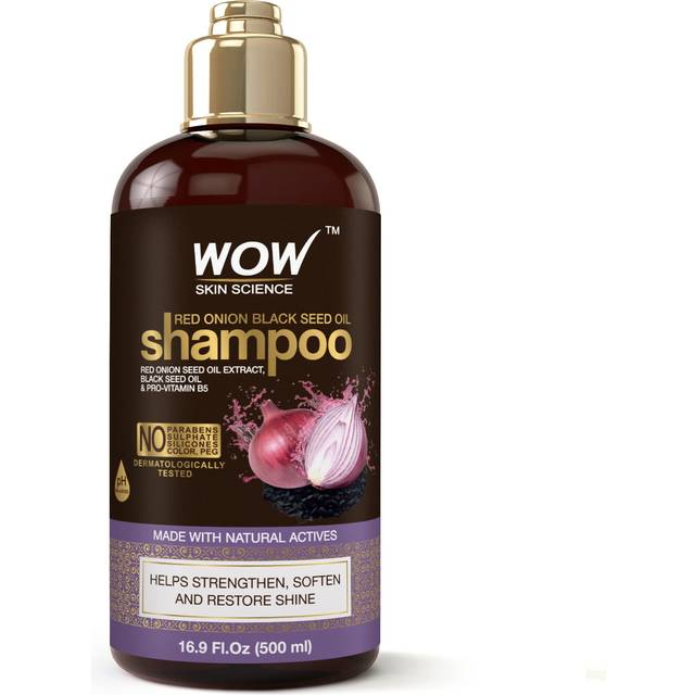 WOW Skin Science Red Onion Black Seed Oil Shampoo Increase Gloss  Hydration  Shine - Reduce Itchy Scalp  Dandruff & Frizz - No Parabens or Sulfates -