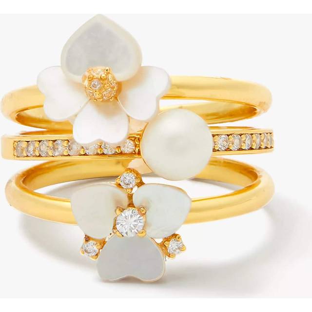 Kate Spade New York Cz Precious Pansy Stacking Rings
