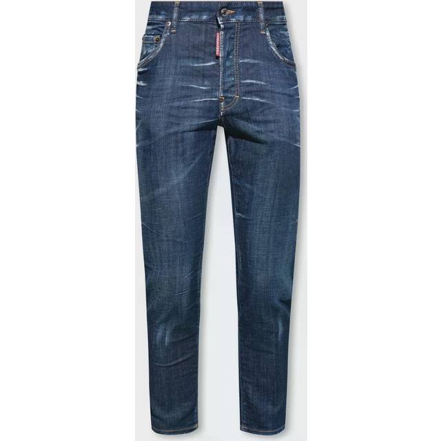 Dsquared2, Jeans, Herr, M, Denim, Blå Denim Jeans med Blekt Effekt - blue (M)