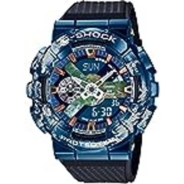 USED Casio GM-110EARTH-1AJR G-SHOCK 110 Series Men's Quartz Watch WA05-M2883-2G7 20ATM Earth Motif Analog-Digital blue