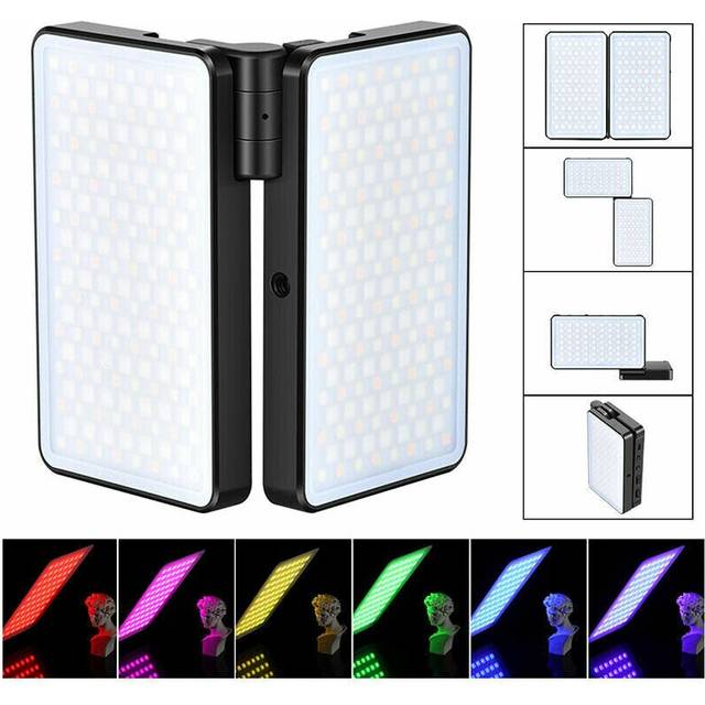Foldable LED Video Light 2600K-12000K 20W 2960 LUX DSLR Fill Light With OLED Display Photography Studio Light