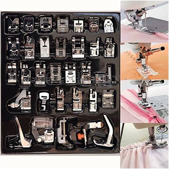 32pcs Domestic Sewing Machine Presser Foot Set for Brother, Babylock, Singer, Janome, Kenmore, and White Low Shank Sewing Machines
