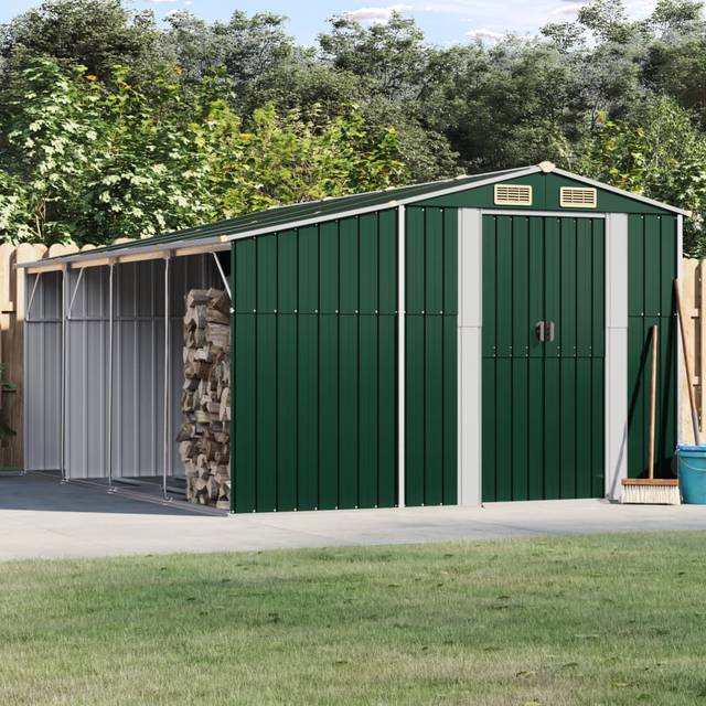 Vidaxl - Garden Shed Green 277x365.5x179 cm Galvanised Steel