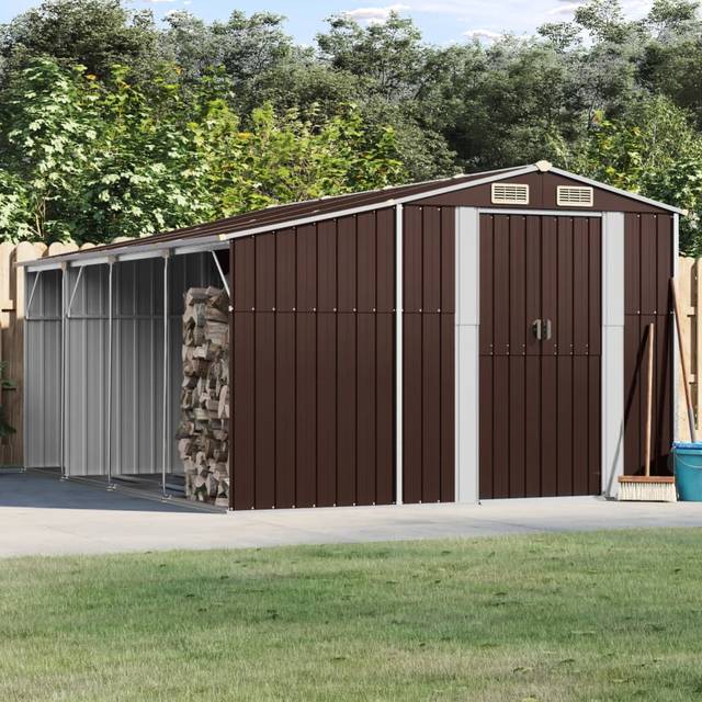 Vidaxl - Garden Shed Brown 277x365.5x179 cm Galvanised Steel