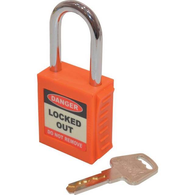 Safety Lockout Orange Key Padlock - 20mm - Matlock