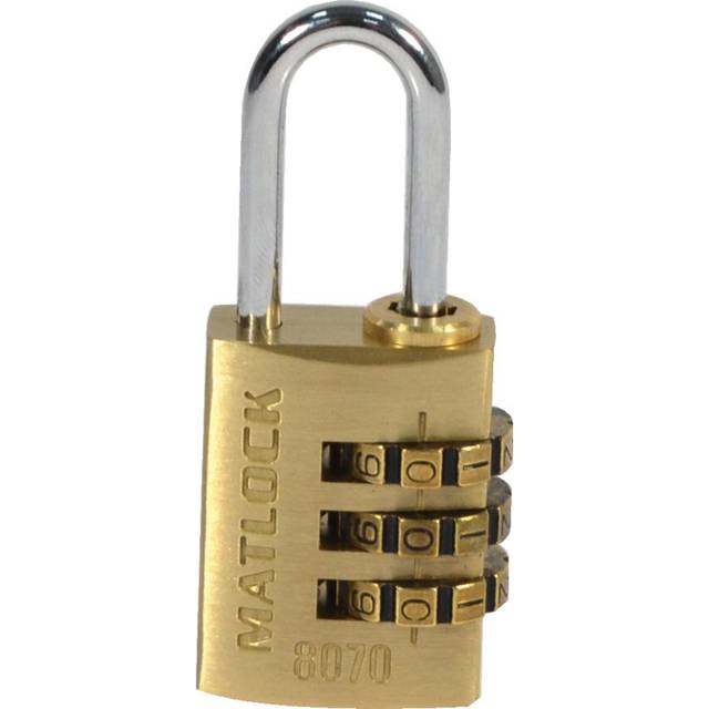 3 Dial Brass Combination Padlocks - 20mm, Pack of 4 - Matlock