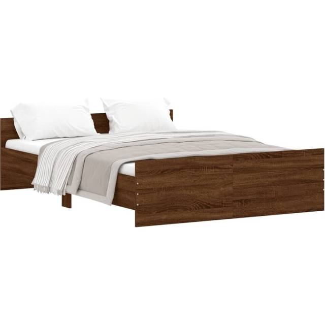 Vidaxl - Bed Frame without Mattress Brown Oak 135x190 cm Double