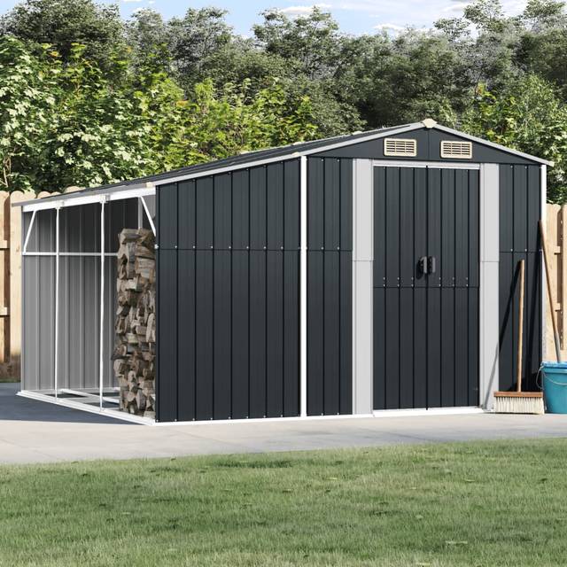 Vidaxl Garden Shed Anthracite 277x279x179 Cm Galvanised Steel