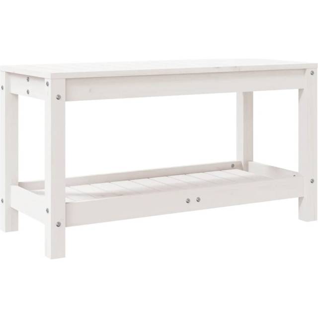 vidaXL Garden Bench White 82.5x35x45 cm Solid Wood Pine