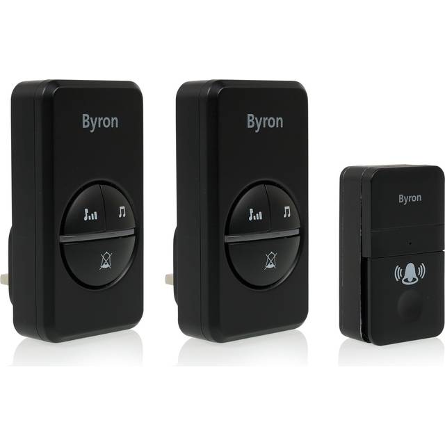 Byron DBY-23455BS 100m Plug-In Doorbell - Twin, Black