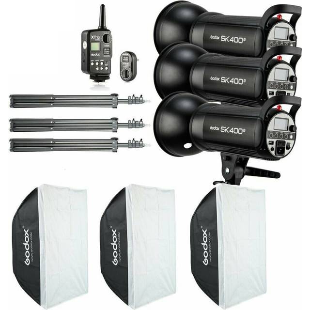 3x Godox SK400II 400Ws Studio Flash Strobe Light+Trigger+Softbox Kit